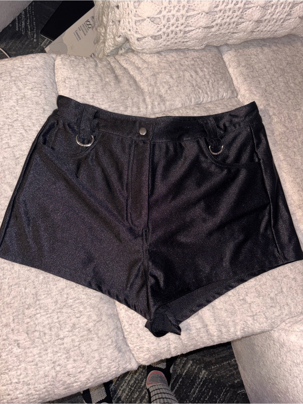 Killstar Black High-Waist Shorts with D-Ring Accents